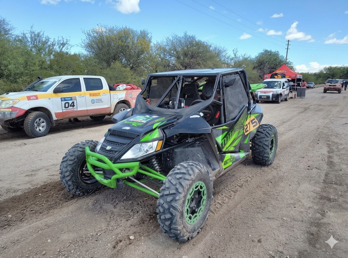 UTV negro en dunas, listo para travesía